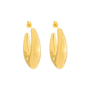Brinco Dourado Concha Orgânico Banhado a Ouro 24K - Belice Joias