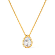 Colar Feminino Dourado Gota Zircônia Ouro 24K - Belice Joias