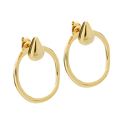 Brinco de Gota Dourado com Argola Banhado a Ouro - Belice Joias