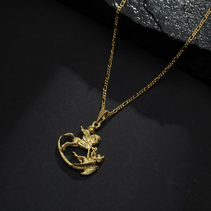 Pingente São Jorge Masculino Banho Ouro 24k - Belice Joias