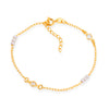 Pulseira Dourada de Pérolas e Ponto de Luz Ouro 24K | Belice Joias