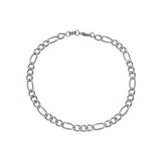 Pulseira Prateada Masculina Elo 3 por 1 5mm - Belice Joias