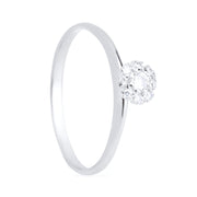 Anel Feminino 9 Zircônias Banhado a Ouro Branco - Belice Joias