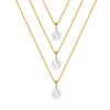 Colar Dourado Triplo Ponto de Luz Zircônia Ouro 24K - Belice Joias