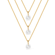 Colar Dourado Triplo Ponto de Luz Zircônia Ouro 24K - Belice Joias