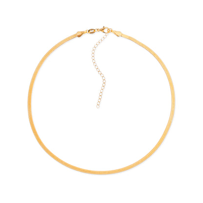 Colar Choker de Fita Dourado Banhado a Ouro 24K - Belice Joias