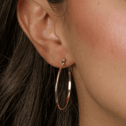 Brinco de Argola Média Dourado Elegante - Belice Joias