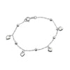 Pulseira Feminina Prateada Coração e Esferas - Belice Joias