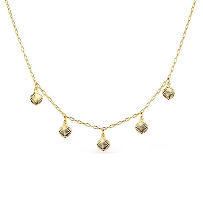 Colar Dourado Concha Banhado a Ouro 24k Antialérgico - Belice Joias