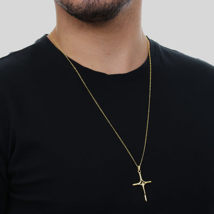 Pingente Crucifixo Masculino Banhado a Ouro 24k - Belice Joias