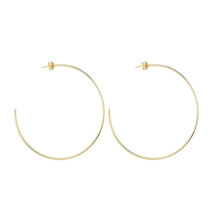 Brinco de Argola Grande Fina Banhado a Ouro 24K - Belice Joias