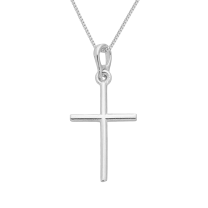 Colar Masculino Prata 925 Pingente Cruz Lisa 70cm - Belice Joias