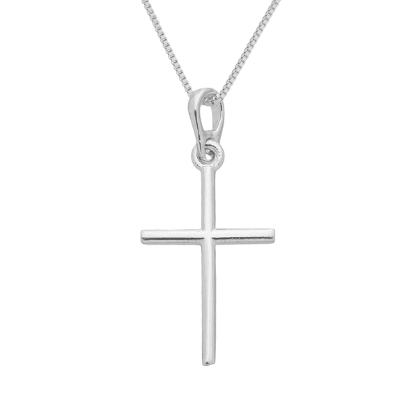 Colar Masculino Prata 925 Pingente Cruz Lisa 70cm - Belice Joias