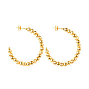 Brinco Argola Dourado Cravejado de Bolas Ouro 24K - Belice Joias