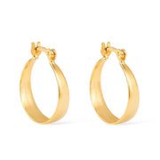 Brinco de Argola Média Dourada Lisa Banhado a Ouro 24k - Belice Joias