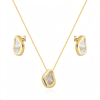 Conjunto Dourado Madrepérola Formato Orgânico - Belice Joias