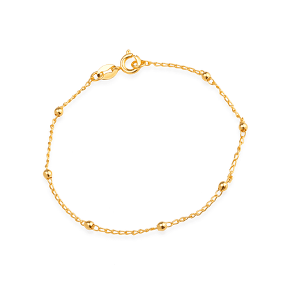 Pulseira Feminina Dourada de Bolinhas Ouro 24K - Belice Joias