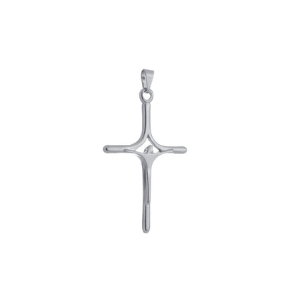 Pingente Crucifixo Masculino Prateado Ródio Branco - Belice Joias