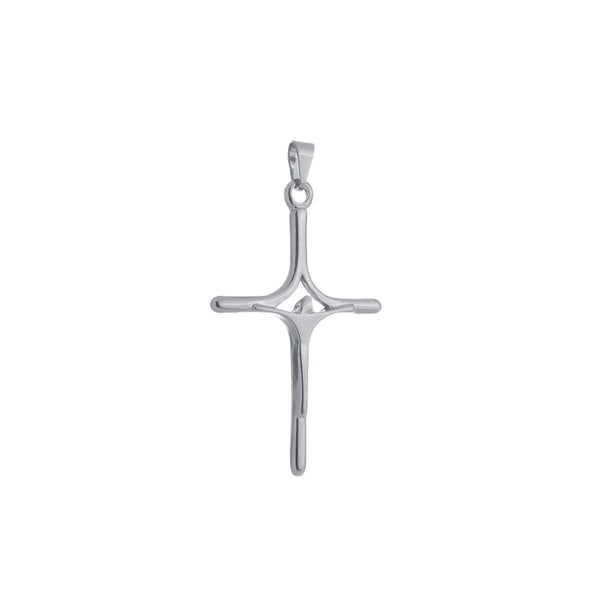 Pingente Crucifixo Masculino Prateado Ródio Branco - Belice Joias