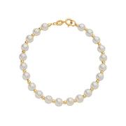 Pulseira Dourada Banhada a Ouro 24K com Pérolas - Belice Joias
