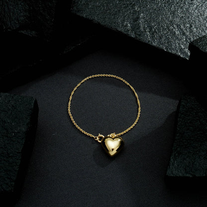 Pulseira Cordão Baiano com Coração Banho Ouro 24K - Belice Joias