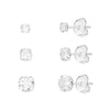 Kit Trio Brincos Ponto de Luz Redondo Prata 925 - Belice Joias