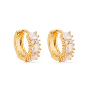 Brinco Argolinha Dourada Zircônia Banhado Ouro 24K - Belice Joias
