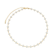 Colar Dourado com Trevos Brancos Banhado a Ouro 24k - Belice Joias