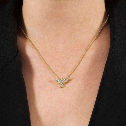 Colar Espírito Santo Zircônia Banhado a Ouro 24K - Belice Joias