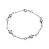 Pulseira Feminina Elo Português Prateada Esferas - Belice Joias