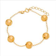 Pulseira Dourada de Bolas Grandes Banhada a Ouro 24K - Belice Joias
