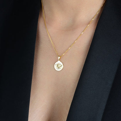 Colar Dourado Medalha Espírito Santo Ouro 24K - Belice Joias