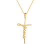 Colar Dourado Religioso Cruz de Jesus Ouro 24k - Belice Joias
