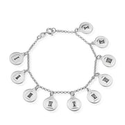 Pulseira Prateada 10 Mandamentos em Ouro Branco - Belice Joias