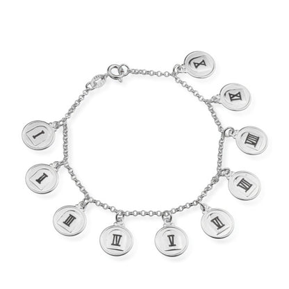 Pulseira Prateada 10 Mandamentos em Ouro Branco - Belice Joias