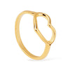 Anel de Coração Dourado com Zircônia Ouro 24K - Belice Joias