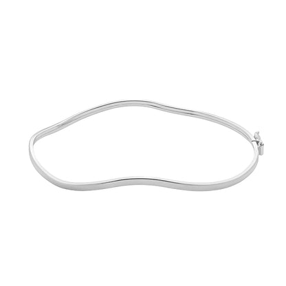 Pulseira Bracelete Ondulado Prata 925 Feminina - Belice Joias