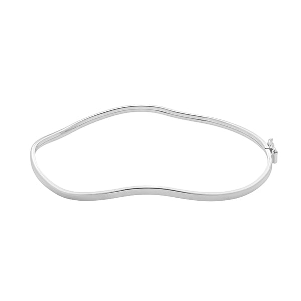 Pulseira Bracelete Ondulado Prata 925 Feminina - Belice Joias