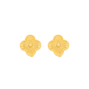 Brinco de Flor Dourado Banhado a Ouro 24K Antialérgico - Belice Joias