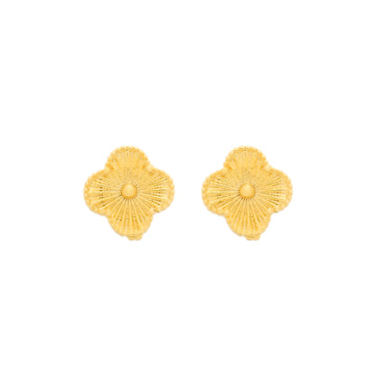 Brinco de Flor Dourado Banhado a Ouro 24K Antialérgico - Belice Joias