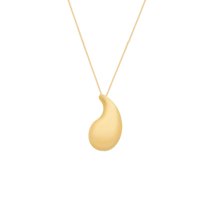 Colar Dourado Gota Curvada Banhado a Ouro 24K - Belice Joias