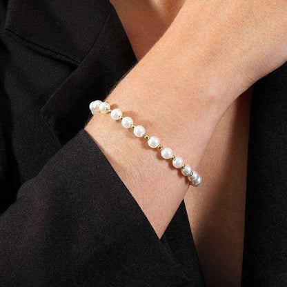 Pulseira Dourada de Pérolas Banhada a Ouro 24K - Belice Joias