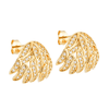 Brinco Dourado de Folhas Cravejado com Zircônias - Belice Joias