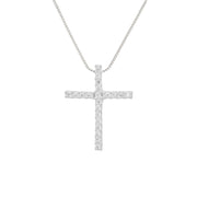 Colar Cruz de Prata 925 Cravejada em Zircônias - Belice Joias