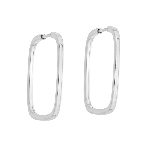 Brinco de Argola Quadrada em Prata 925 Legítima - Belice Joias