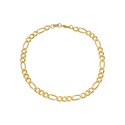 Pulseira Masculina Dourada Elo 3x1 5mm Ouro 24k - Belice Joias