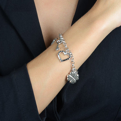 Pulseira Feminina Elo Português com Pingentes - Belice Joias