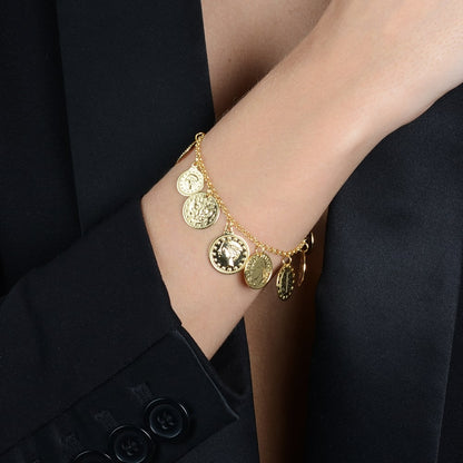 Pulseira de Moeda Antiga Banhada a Ouro 24K - Belice Joias