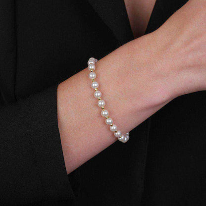 Pulseira Dourada Banhada a Ouro 24K com Pérolas - Belice Joias