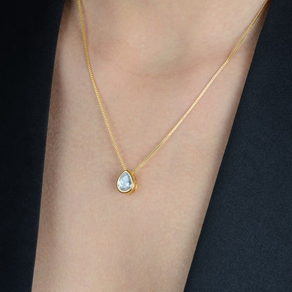 Colar Feminino Dourado Gota Zircônia Ouro 24K - Belice Joias